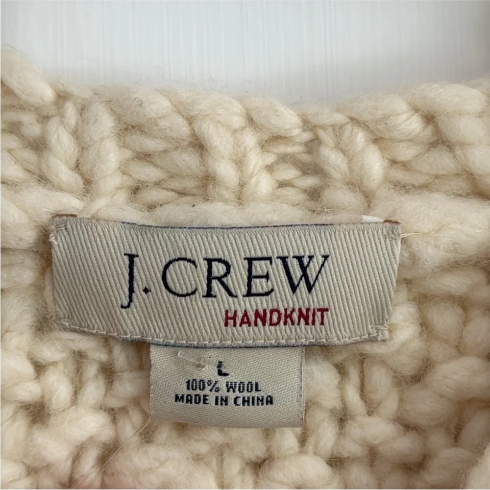 NWT J. Crew 100% Wool Handknit Fisherman Sweater - Picture 4 of 13